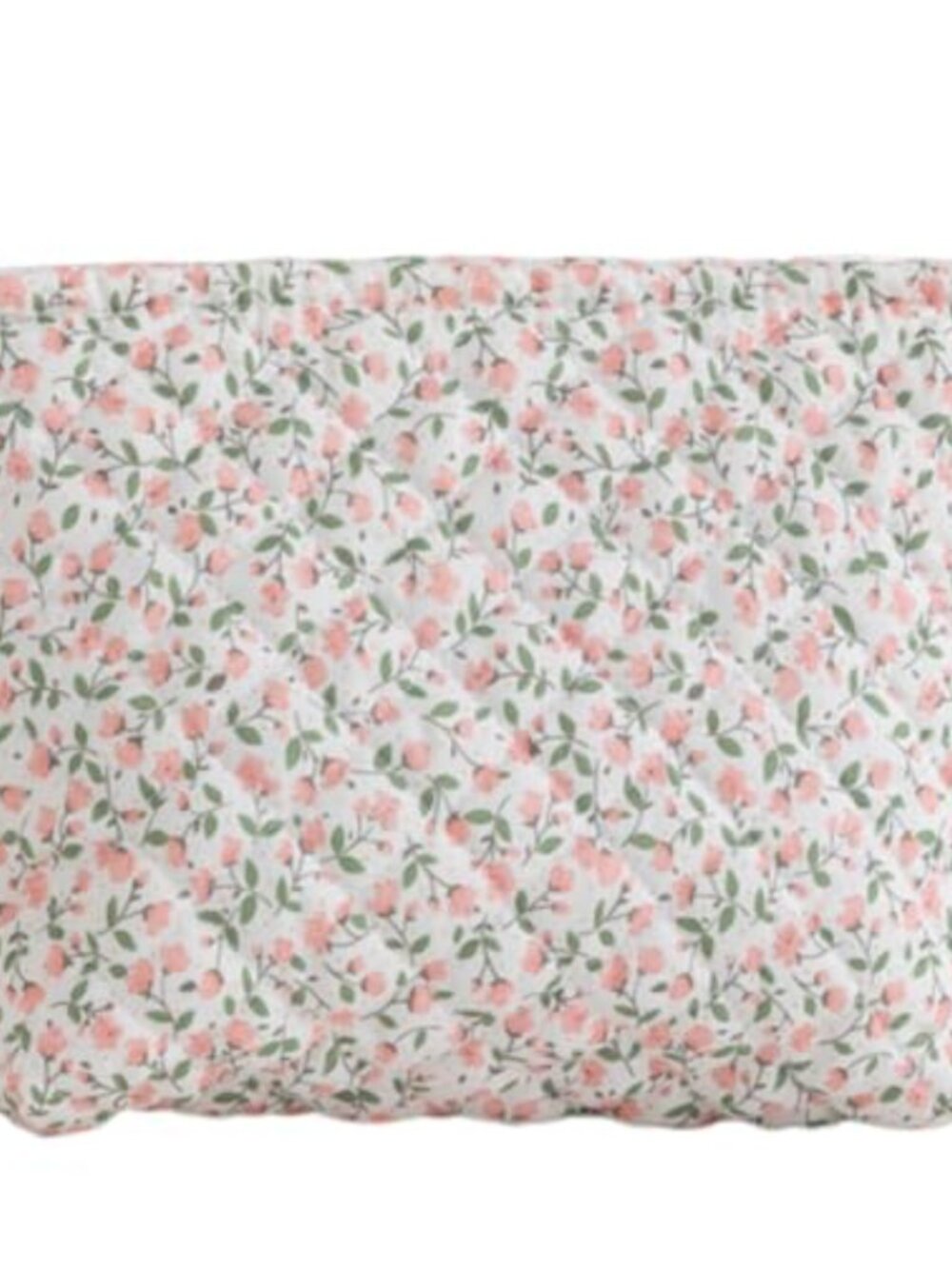 Quilted Floral Cotton Makeup Bag Large Cosmetic Organizer Pouch Zipper Travel